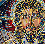 Face of Christ Mosaic, Designed by Helen McLean, Fabricated by Alessandra Caprara. Church of the Transfiguration, Community of Jesus, Orleans, Cape Cod